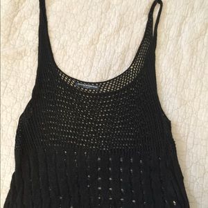 Woven black tank top